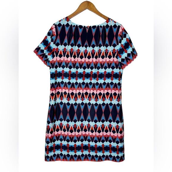 J. Crew Short Sleeve Gallery Shift Dress Geometric Print C5608 Size 12 - Picture 3 of 10